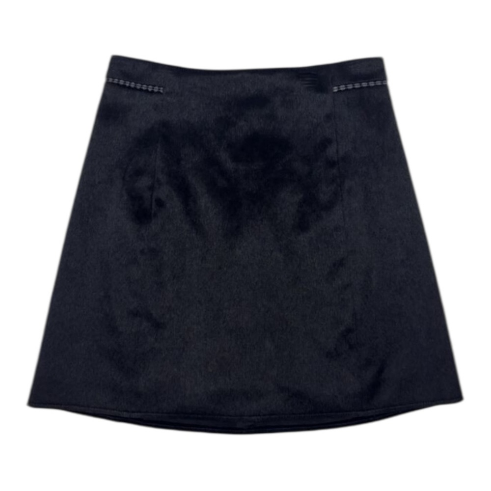 Zara Mini Skirt Faux Fur Back Zip Black XS